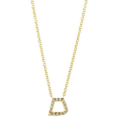 Yellow Gold Outline Diamond Necklace