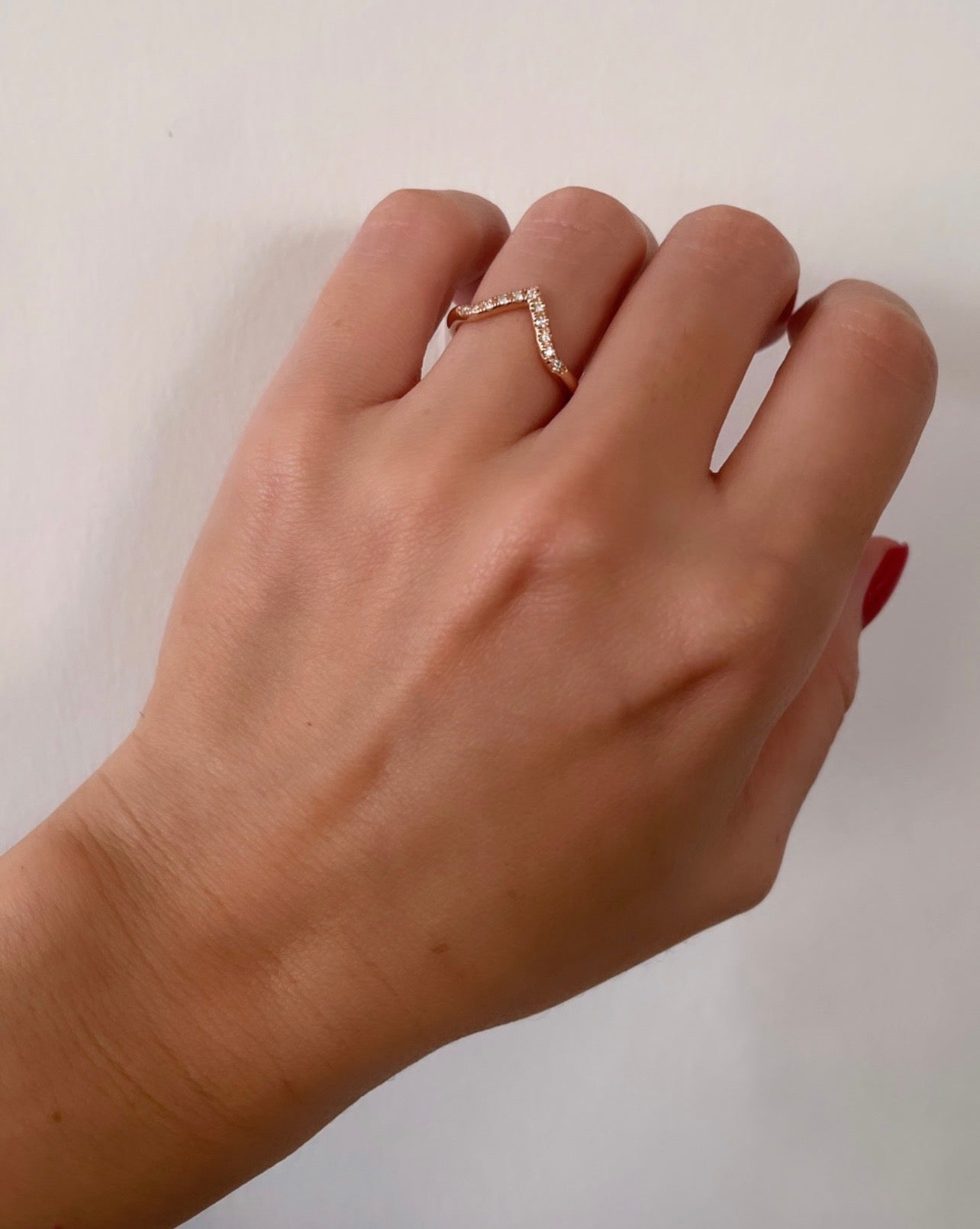 Rose Gold V Ring